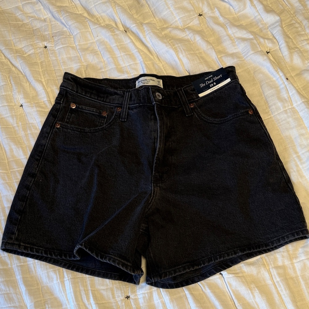 Abercrombie & Fitch Black Jean Shorts Curve Love